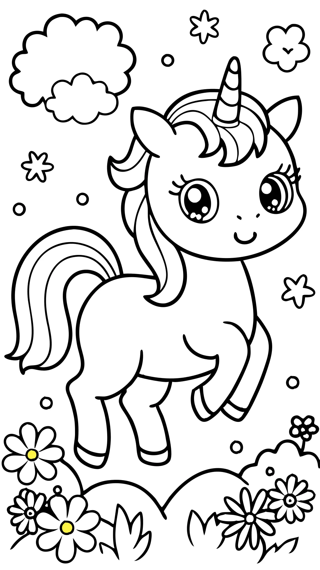 coloriage de licorne bébé